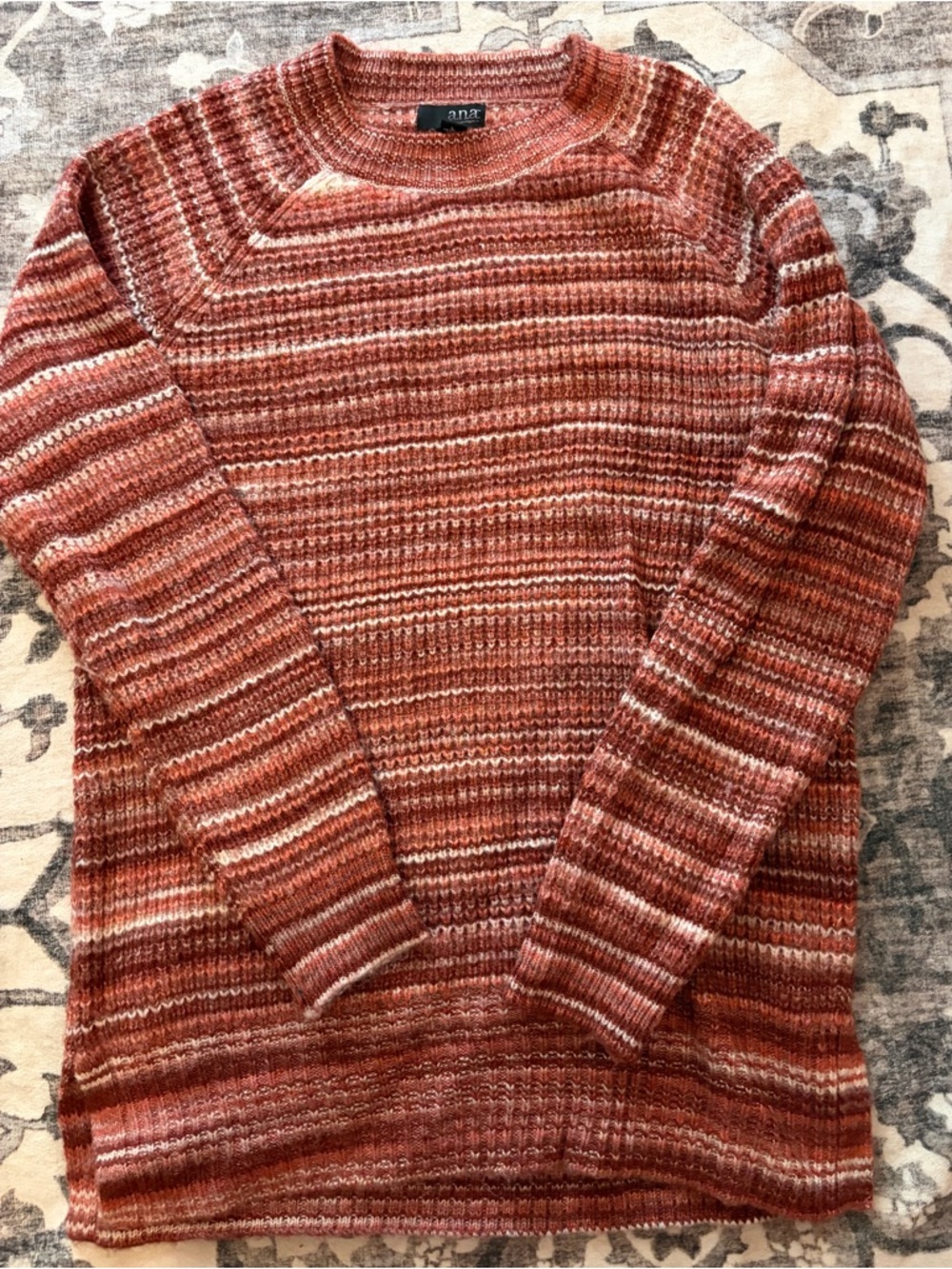 a.n.a Striped Crewneck Sweater